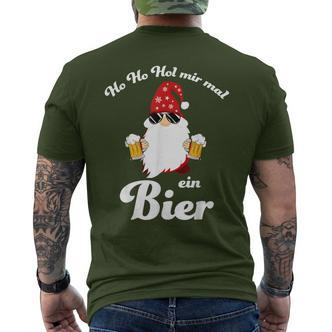 Christmas Ho Ho Hol Mir Mal Ein Bier Fun T-Shirt mit Rückendruck - Seseable De