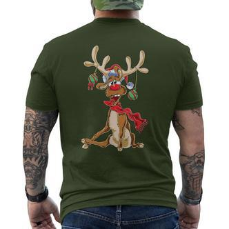 Reindeer Christmas Antlers Short Sleeve T-Shirt mit Rückendruck - Seseable De