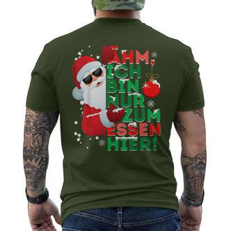 Ich Bin Nur Zum Essen Hier Kurzärmliges Herren-T-Kurzärmliges Herren-T-Shirt, Santa Claus Motiv für Frohe Weihnachten - Seseable De