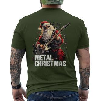 Metal Christmas Christmas Santa Guitar T-Shirt mit Rückendruck - Seseable De