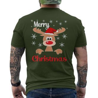 Weihnachts Rentier Weihnachtsmütze Merry Christmas T-Shirt mit Rückendruck - Seseable De