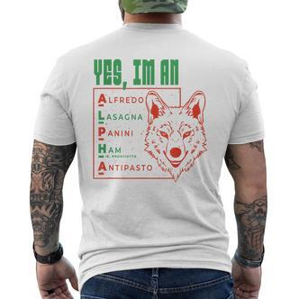 Alpha Wolf Italian Essen Ja Ich Bin Ein Alfredo Lasagna Panini T-Shirt mit Rückendruck - Seseable De