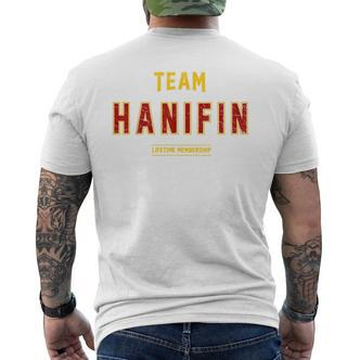 Distressed Team Hanifin Proud Family Nachname Nachname T-Shirt mit Rückendruck - Seseable De