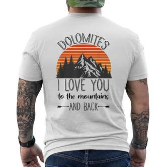 Dolomiten Berge Wanderer Alps Dolomiten T-Shirt mit Rückendruck - Seseable De
