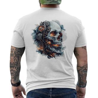 Eindringliche Steampunk-Totenkopf-Geheimnisse Inspiration Grafikdesign T-Shirt mit Rückendruck - Seseable De