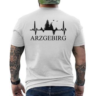 Erzgebirge Heartbeat Forest Motif Arzgebirg Für Erzgebirger T-Shirt mit Rückendruck - Seseable De