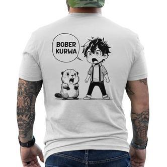 Bóbr Bober Kurwa Internet Meme Anime Manga Beaver T-Shirt mit Rückendruck - Seseable De