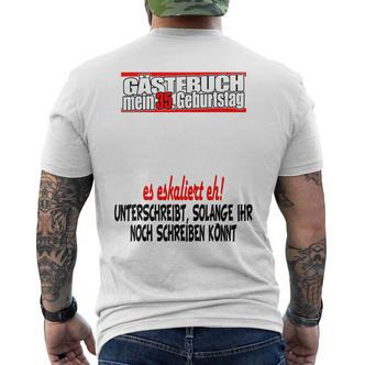 Gästebuch 35 Jahre 35 Geburtstag Mann Frau Party T-Shirt mit Rückendruck - Seseable De
