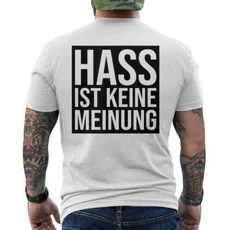 Hass Ist Keine Meinung Antirassismus T-Shirt mit Rückendruck - Seseable De