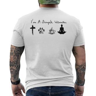 Ich Bin Eine Einfache Frau Jesus Hund Kaffee Yoga T-Shirt mit Rückendruck - Seseable De
