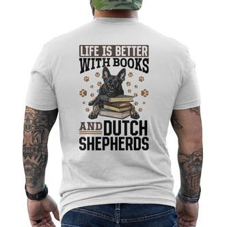 Niederländischer Schäferhund Das Leben Ist Besser Mit Büchern Und Holländisch T-Shirt mit Rückendruck - Seseable De