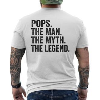 Pops Der Mann Der Mythos Die Legende Papaatertag T-Shirt mit Rückendruck - Seseable De
