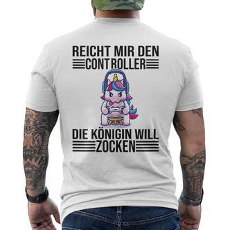 Ps5 Console Gamer Zocken Reichmir Den Controller Queen Going T-Shirt mit Rückendruck - Seseable De