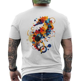 Seepferdchen Abstrakte Tier Geometrische Kunst Seepferdchen T-Shirt mit Rückendruck - Seseable De