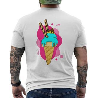 Summer Dessert Ice Cream Cone Waffle Ice Cream S T-Shirt mit Rückendruck - Seseable De