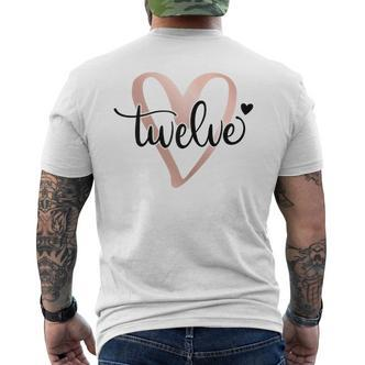 Twelve Zwölf Herz Schriftzug 12 Geburtstag 12 Jahre Mädchen T-Shirt mit Rückendruck - Seseable De