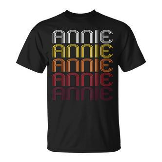 Annie Retro Wordmark Pattern – Vintage Style T-Shirt - Seseable De