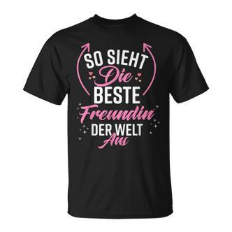 Beste Freundin Der Welt German Language Black T-Shirt - Seseable De