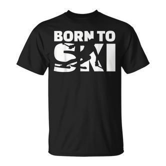 Born to Ski Schwarz T-Shirt, Pistenmotiv für Skifahrer - Seseable De