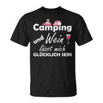 Camping Und Wein Lässt Mich Glücklich Sein T-Shirt - Seseable De