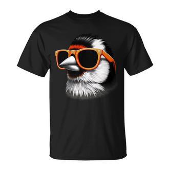 Cooler Goldfinchogel Trägt Sonnenbrille Grafik Kunst T-Shirt - Seseable De