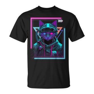 Cyberpunk Cat Kitty Punker Futuristic Cyber Punk T-Shirt - Seseable De