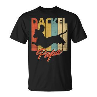 Dachshund Daschel Papa Dachshund Dog Retro Vintage  T-Shirt - Seseable De