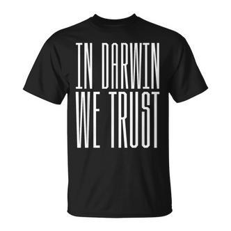 In Darwin Vertrauen Wir Atheist Evolutionswissenschaft Black T-Shirt - Seseable De