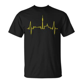 Dortmund Skyline Heartbeat Ruhrpott Fans Stadium Dortmund T-Shirt - Seseable De