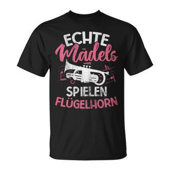 Echte Mäds Spielen Flugelhorn Horn Flugelhorn T-Shirt - Seseable De