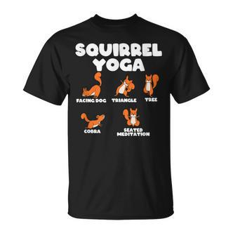Eichhörnchen Yoga Lustiges Pose Illustration Schwarz T-Shirt - Seseable De