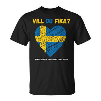 Einladung Um Kaffee Sweden Text German Language T-Shirt - Seseable De