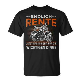 Endlich Rente Biker Grandpa & Motorradfahrer Rentner T-Shirt - Seseable De