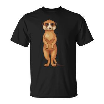 Erdmännchen Schwarzes T-Shirt – Süßes Motiv für Tierliebhaber - Seseable De