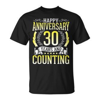 Happy Anniversary 30 Jahre Und Zählung Verheiratete Ehemann Frau T-Shirt - Seseable De