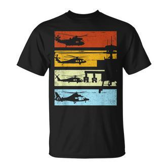 Helicopterintage Helicopter Pilot  T-Shirt - Seseable De