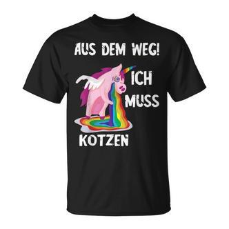 Kotz Unicorn Ich Muss Kotzen Party Unicorn Puke T-Shirt - Seseable De