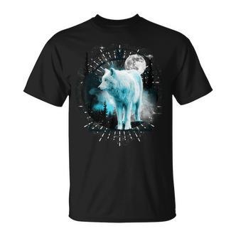 Lone Wolf Wolf Moon Wildlife  T-Shirt - Seseable De