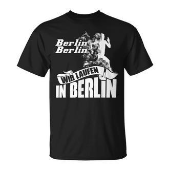 Marathon Berlin Motif Running Vent Clothing Athletes Runner T-Shirt - Seseable De