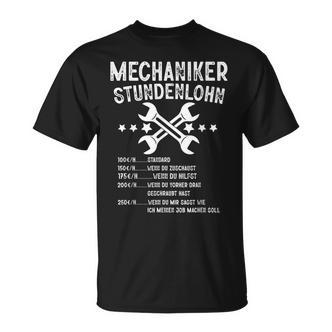 Mechaniker Stundenlohn Mechanik Kfz Humour T-Shirt - Seseable De