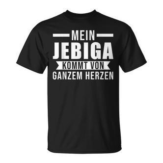 Mein Jebiga Herz Statement Schwarzes T-Shirt, Freizeitbekleidung mit Aufdruck - Seseable De