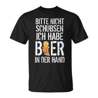 Nicht Schubsen Bier In Der Hand I Alcohol Backprint T-Shirt - Seseable De