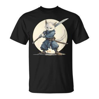 Ninja Katze Mit Großem Schwert T-Shirt - Seseable De