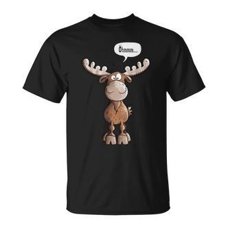 Öhmmm Elk I Deer Reindeer Animal Print Animal Motif T-Shirt - Seseable De