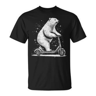 Polar Bear On An E-Scooter T-Shirt - Seseable De