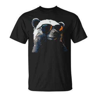 Polar Bear Sunglasses Glasses Polar Bear Animal Bear T-Shirt - Seseable De