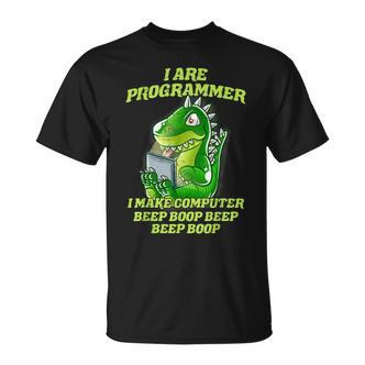 I Are Programmer T-Rex Dinosaur Nerd Dino Programmer T-Shirt - Seseable De