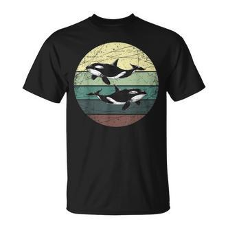 Retro Pinguin Grafik T-Shirt im Vintage Stil mit Sonnenuntergang - Seseable De