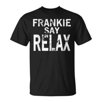 Retro-Stil Frankie Say Relax Schwarzes T-Shirt, 80er Jahre Musik Fan Tee - Seseable De