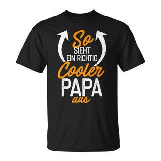 So Sieht Ein Cooler Papa Aus Slogan T-Shirt zum Vatertag, Schwarz S - Seseable De